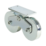 339V - Rueda Doble de 12 cm / Capacidad Para Puertas de hasta 1200 kg / Canal Tipo V
