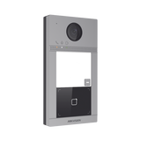 Videoportero IP 2 Megapixel / Llamada y Apertura Remota desde App Hik-Connect / PoE / Exterior IP65 + Antivandalico IK08 / 1 Departamento / Apertura con Tarjeta / Soporta 2 Puertas y hasta 6 Monitores