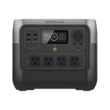 EcoFlow River 2 Pro | Estación de Energía Portátil 768Wh Litio LFP / 4 AC 800W (Max. 1600W) / 1 USB-C 100W / 3 USB -A 12W / Cargador de Coche 10A, 126W Max. / Conectividad WiFi y Bluetooth (App) / Carga Solar 220W Max.