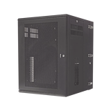 Gabinete PanZone de Montaje en Pared, de 19in, Puerta Ventilada, 18 UR, 762mm de Profundidad, Color Negro