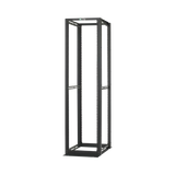 Rack de Cuatro Postes Estándar de 19", Rieles Numerados y Roscados #12-24, Profundidad Máxima de 30 in, 45 Unidades de Rack, Color Negro