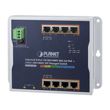 Switch Industrial PoE Administrable de Pared Capa 2, 8 Puertos Gigabit PoE 802.3at y 2 Puertos 100/1000X SFP