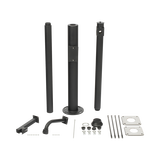 Poste Seccionado de 3 Metros / Especializado para la Instalación de Videovigilancia / Incluye Base de Cimentación y Brazo para Cámara PTZ / Color Negro