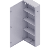 Gabinete para instalación de 4 Baterías , Fabricado en Lámina Galvanizada, Accesorios para poste (No incluidos)