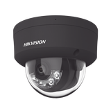 Domo IP 4 Megapixel / Color Negro / Lente 2.8 mm / Dual Light (30 mts Luz Blanca + 30 mts IR) / 2 Micrófonos Integrados / ACUSENSE / Exterior IP67 / IK10 / WDR 120 dB / PoE / ONVIF / Micro SD / Metal / ACUSEEK