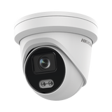 Turret IP 4 Megapixel / Imagen a color 24/7 / Lente 4 mm / Luz Blanca 40 mts / Exterior IP67 / Micrófono Integrado / WDR 120 dB / Audio y Alarma / Onvif / MicroSD