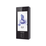 Terminal Facial Min Moe con LECTOR DE QRs FISICO Ultra Rápido y Tarjetas MIFARE / 3000 Rostros / Pantalla 4.5" / Administrable en la Nube con HikConnect Teams / Exterior IP65 / PoE / WiFi / HIK-IA / SIP Estandar
