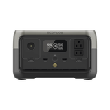 EcoFlow River 2 | Estación de Energía Portátil 256Wh Litio LFP / 2 AC 300 W (Max. 600W) / 1 USB-C 60W / 2 USB -A 12W / Cargador de Coche 8A a 12 o 24V / Conectividad WiFi y Bluetooth (App) / Carga Solar 110W Max.
