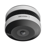 (HikFire) Mini Fisheye IP 4 Megapixel con Detector de Humo Puntual / Autónomo / Entrada y Salida de Alarma / 15 mts IR / PoE / WDR 120 dB / Alarma de 85 dB / MicroSD 128GB / Compatible con Hik-Connect
