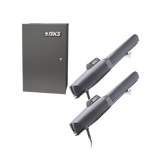 Kit de Operadores Abatibles 6006 de Doorking / Para Puertas de Hasta 5.5 Metros / Soporta Respaldo de Baterias