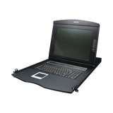 Switch KVM con Monitor de 17"con Teclado y Trackpad para Rack de 1U de Cuatro Postes, 8 Puertos VGA Para Acceder y Controlar Hasta 8 Computadoras Desde una Sola Consola