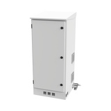 Gabinete de Piso para Exterior con Ventiladores y Termostato con Rack de 19" de 16 U + Espacio para Baterías, Se envía el Gabinete Armado.