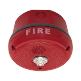 Sirena con Lámpara LED Estroboscópica / Montaje en Techo / Nivel de Candelas Seleccionable / Color Rojo / Nuevo Diseño Moderno y Elegante / Menor Consumo de Corriente / Uso exterior