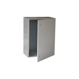 Gabinete de Acero IP66 Uso en Intemperie (400 x 600 x 250 mm) con Placa Trasera Interior Metálica y Compuerta Inferior Atornillable (Incluye Chapa y Llave T).