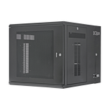 Gabinete PanZone de Montaje en Pared, de 19in, Puerta Perforada, 12 UR, 762mm de Profundidad, Color Negro