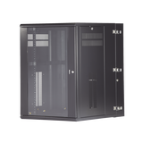 Gabinete PanZone de Montaje en Pared, de 19in, Puerta con Ventana de Seguridad, 18 UR, 762mm de Profundidad, Color Negro