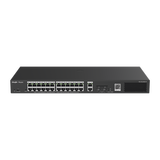 Switch Smart PoE con 24 puertos Gigabit PoE 802.3af/at + 2 SFP para fibra 1Gb, gestión gratuita desde la nube, 370w