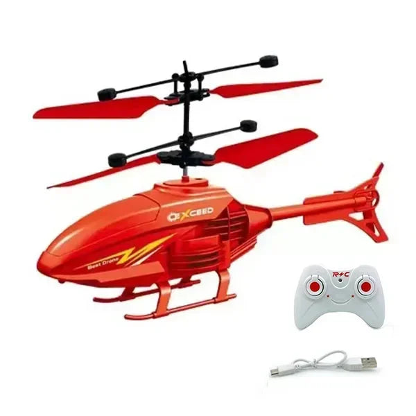 Avión de Control remoto resistente a choques, helicóptero de inducción, Dron suspendido de modo Dual, juguete con iluminación