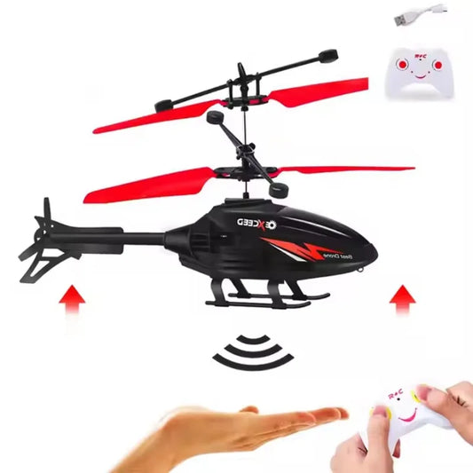 Avión de Control remoto resistente a choques, helicóptero de inducción, Dron suspendido de modo Dual, juguete con iluminación