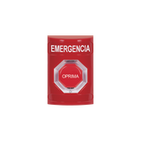 Botón de Emergencia, Texto en Español, Color Rojo, Acción Mantenida, Girar para Restablecer y LED Multicolor