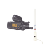 Kit de radio UM385BK | mas antena marina de fibra de vidrio TX-5206-SYS y soporte para antena 4186
