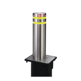 Bolardo neumático de acero inoxidable / 220 mm de diámetro / 750 mm de altura / acabado elegante con iluminacion led color rojo