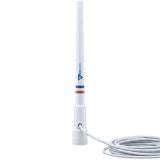 Antena Marina VHF / Fibra de Vidrio / 156-163 MHz / 6.5 dBi / Cable 10 m (32.8 ft) / PL-259 / Exterior IP67