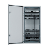 Gabinete Industrial Preconfigurado de Montaje en Pared, Fabricado en Acero Bajo en Carbono, Protección NEMA 4/12 IP66, de 26 UR, Color Gris