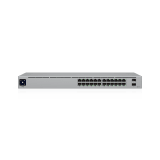 Switch UniFi Capa 2 / 24 Puertos Gigabit / 16 Puertos PoE+ 802.3af/at / 95W Total / 2 Puertos SFP 1G / Pantalla LCM / Sin Ventilador