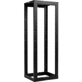 Rack de Cuatro Postes Estándar de 19", Rieles Con Orificio Para Tuerca Enjaulada, Profundidad Ajustable de 23 a 42 in, 45 Unidades de Rack, Color Negro